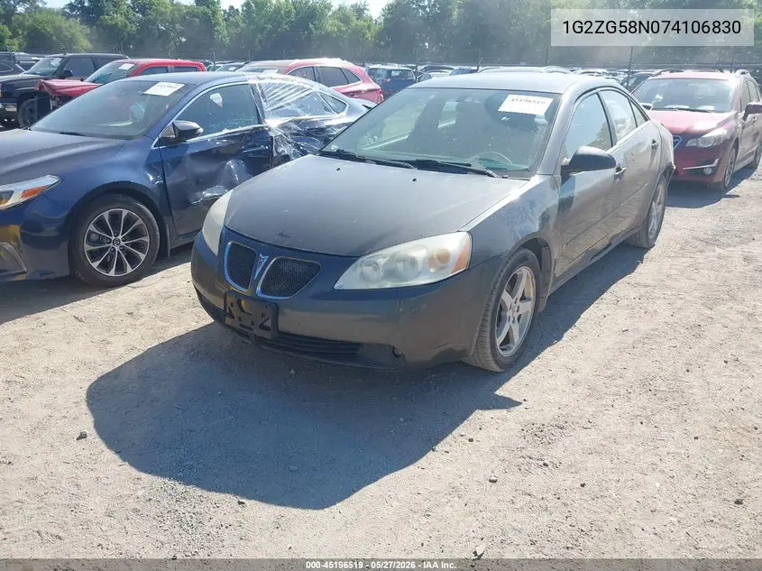 2007 Pontiac G6 VIN: 1G2ZG58N074106830 Lot: 45196519