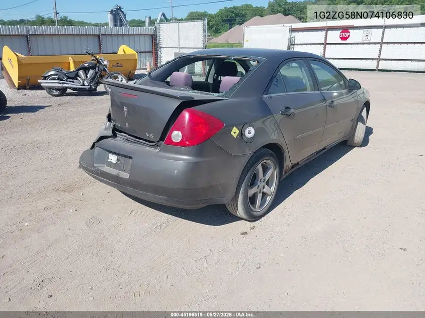 2007 Pontiac G6 VIN: 1G2ZG58N074106830 Lot: 45196519