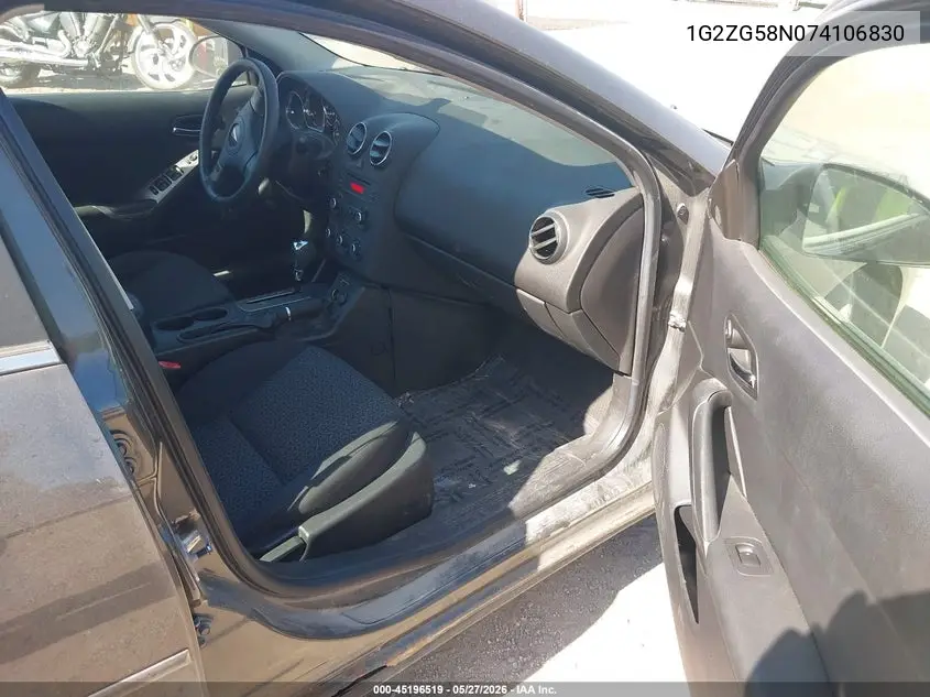 2007 Pontiac G6 VIN: 1G2ZG58N074106830 Lot: 45196519