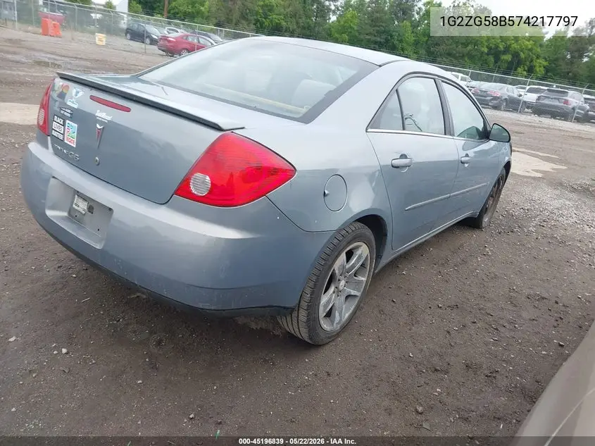 2007 Pontiac G6 VIN: 1G2ZG58B574217797 Lot: 45196839