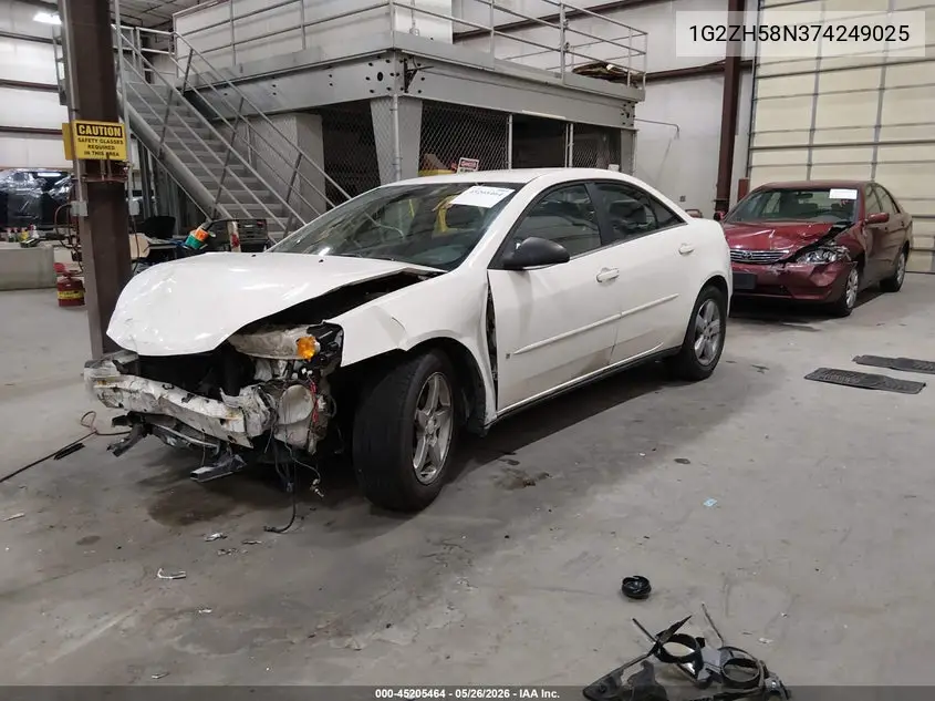 2007 Pontiac G6 Gt VIN: 1G2ZH58N374249025 Lot: 45205464