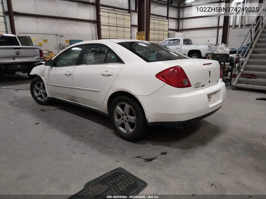 2007 Pontiac G6 Gt VIN: 1G2ZH58N374249025 Lot: 45205464