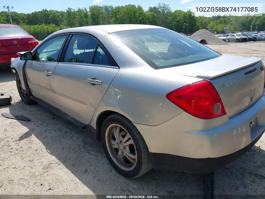 2007 Pontiac G6 VIN: 1G2ZG58BX74177085 Lot: 45244645