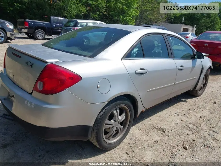 2007 Pontiac G6 VIN: 1G2ZG58BX74177085 Lot: 45244645