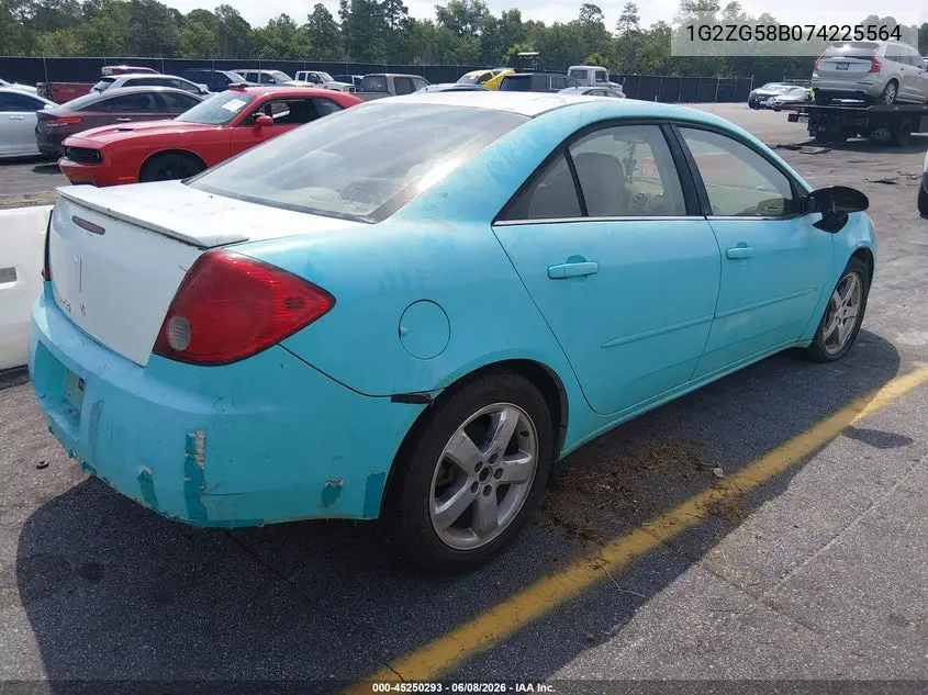 2007 Pontiac G6 VIN: 1G2ZG58B074225564 Lot: 45250293