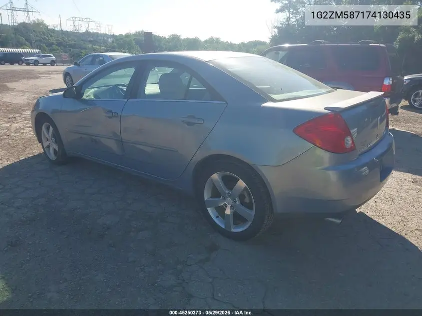 2007 Pontiac G6 Gtp VIN: 1G2ZM587174130435 Lot: 45250373