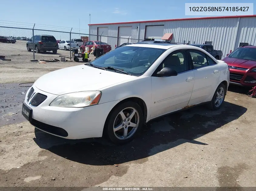 2007 Pontiac G6 VIN: 1G2ZG58N574185427 Lot: 45261898