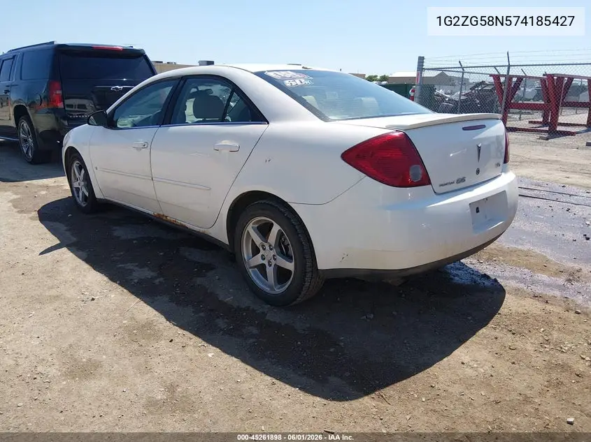 2007 Pontiac G6 VIN: 1G2ZG58N574185427 Lot: 45261898
