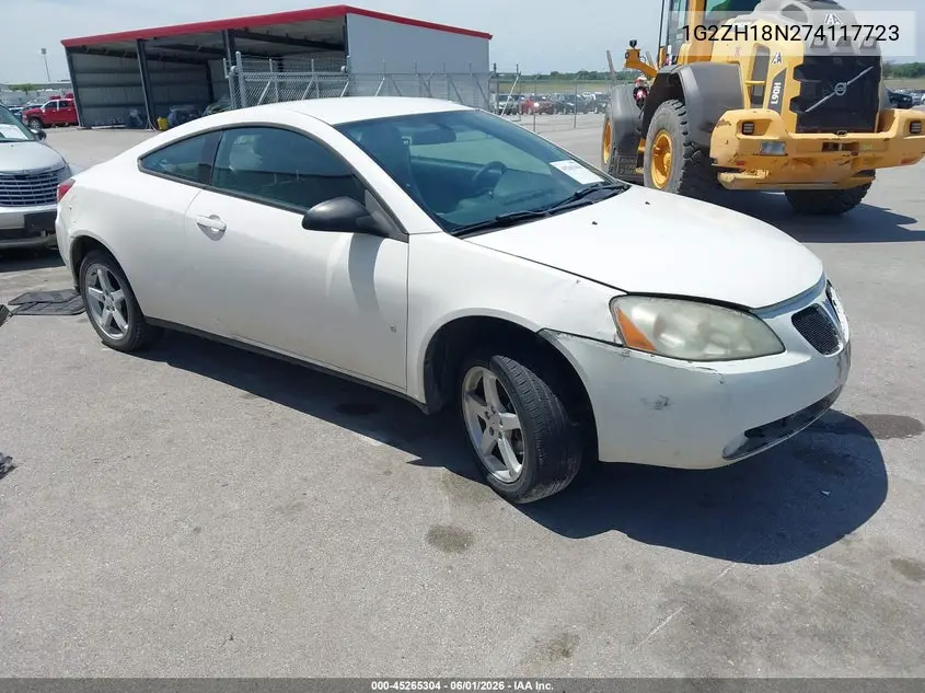2007 Pontiac G6 Gt VIN: 1G2ZH18N274117723 Lot: 45265304