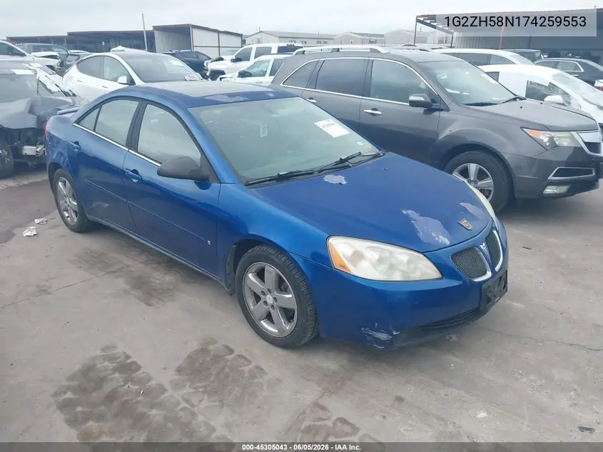 2007 Pontiac G6 Gt VIN: 1G2ZH58N174259553 Lot: 45305043