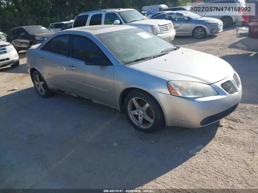 2007 Pontiac G6 VIN: 1G2ZG57N474168992 Lot: 45310147