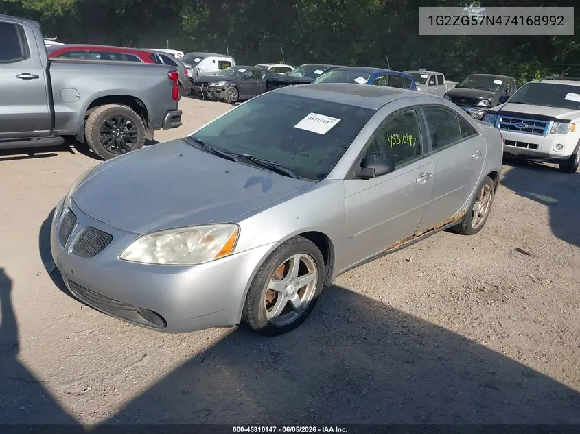 2007 Pontiac G6 VIN: 1G2ZG57N474168992 Lot: 45310147