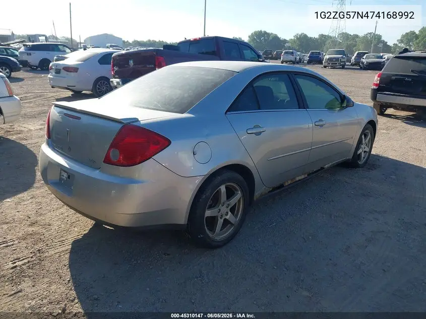 2007 Pontiac G6 VIN: 1G2ZG57N474168992 Lot: 45310147