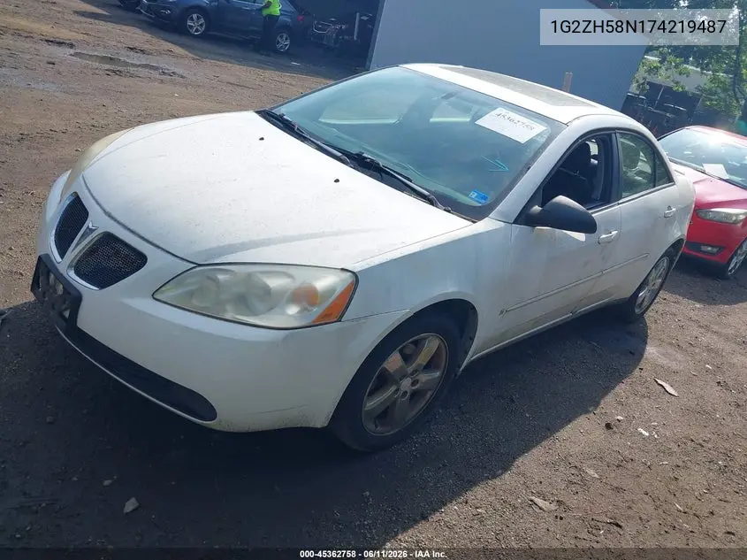 2007 Pontiac G6 Gt VIN: 1G2ZH58N174219487 Lot: 45362758