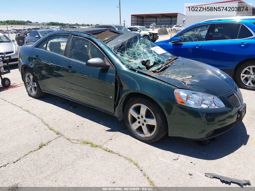 2007 Pontiac G6 Gt VIN: 1G2ZH58N574203874 Lot: 45372564