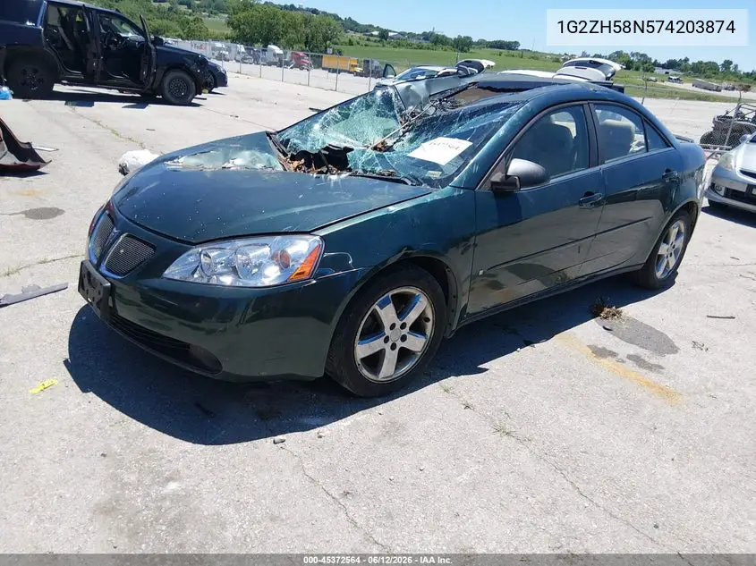2007 Pontiac G6 Gt VIN: 1G2ZH58N574203874 Lot: 45372564