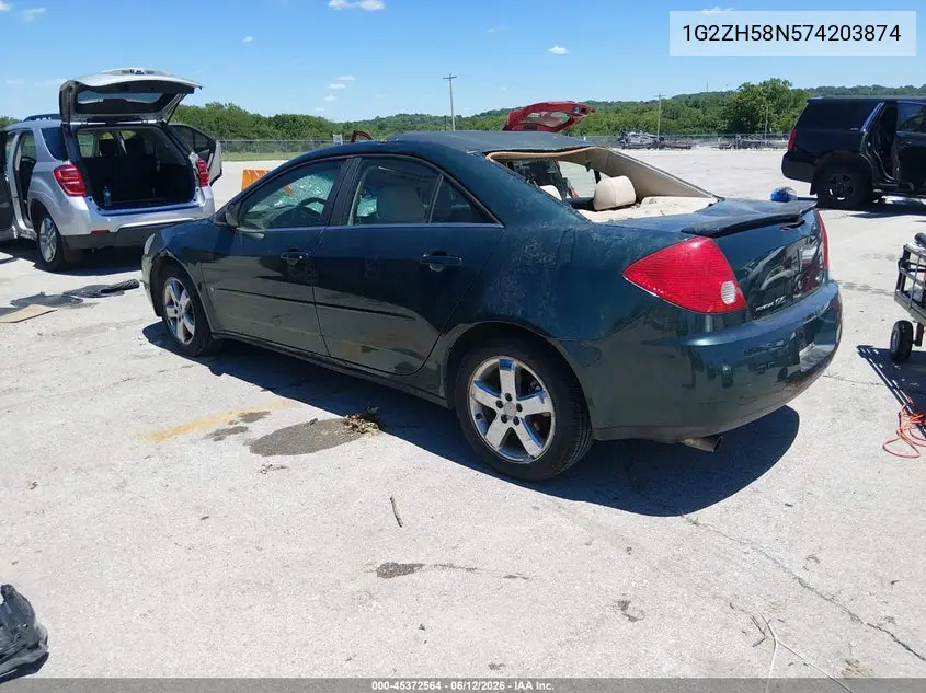 2007 Pontiac G6 Gt VIN: 1G2ZH58N574203874 Lot: 45372564