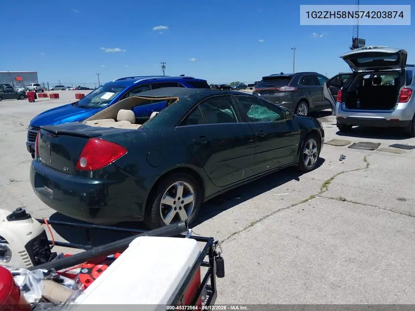 2007 Pontiac G6 Gt VIN: 1G2ZH58N574203874 Lot: 45372564