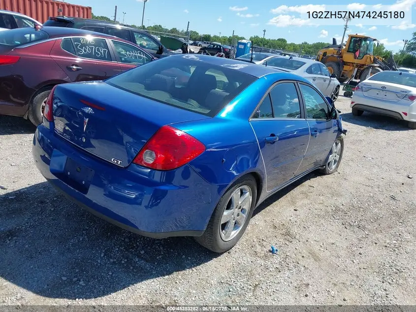 2007 Pontiac G6 Gt VIN: 1G2ZH57N474245180 Lot: 45383282