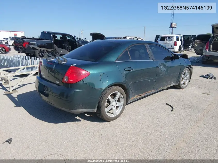2007 Pontiac G6 VIN: 1G2ZG58N574146109 Lot: 45393009