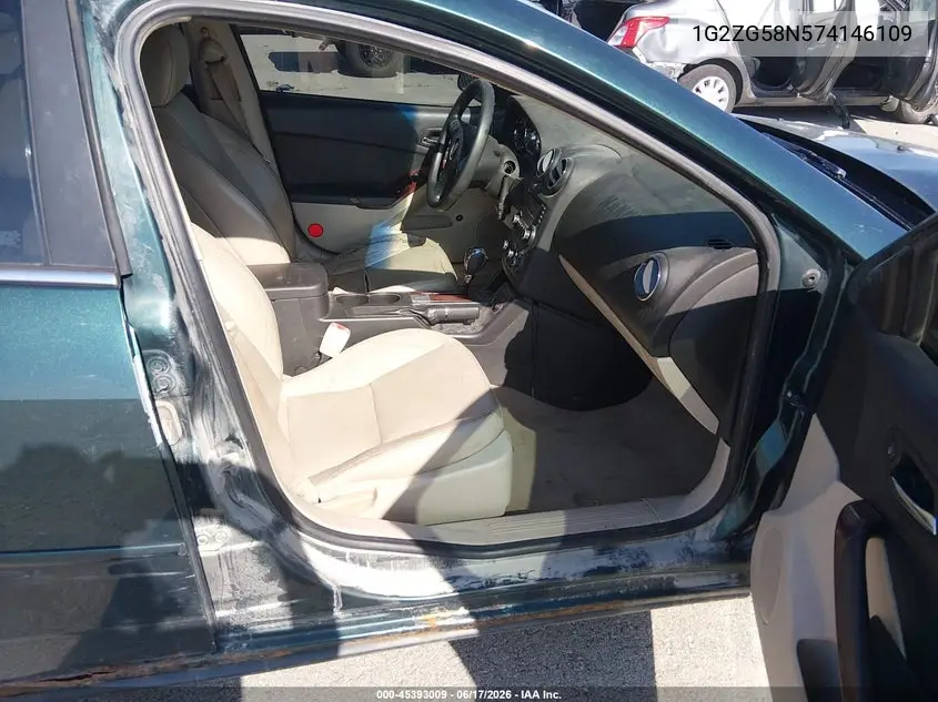2007 Pontiac G6 VIN: 1G2ZG58N574146109 Lot: 45393009