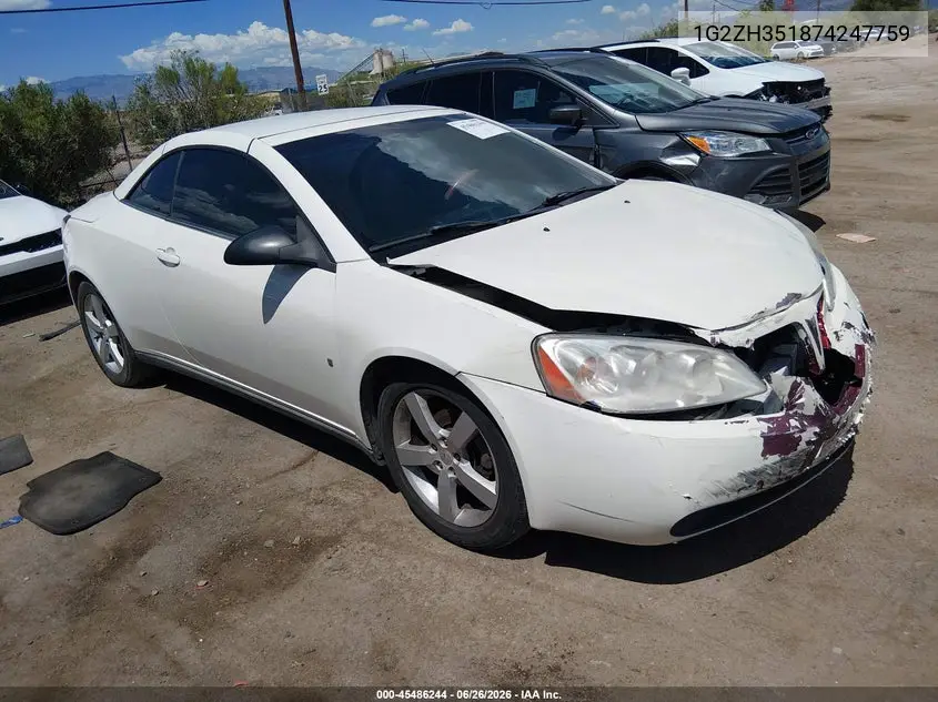 2007 Pontiac G6 Gt VIN: 1G2ZH351874247759 Lot: 45486244