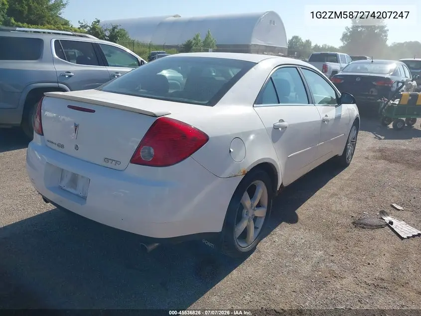 2007 Pontiac G6 Gtp VIN: 1G2ZM587274207247 Lot: 45536826