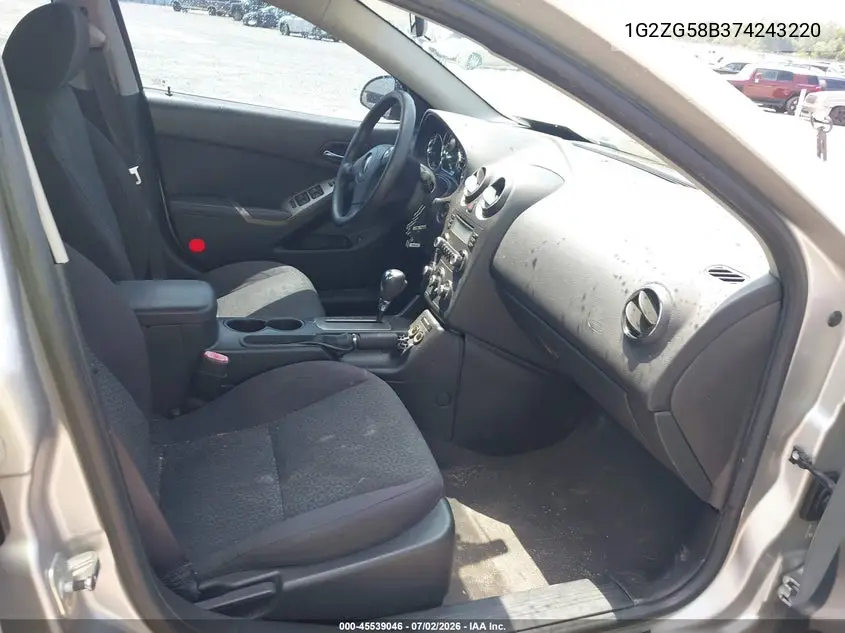 2007 Pontiac G6 VIN: 1G2ZG58B374243220 Lot: 45539046