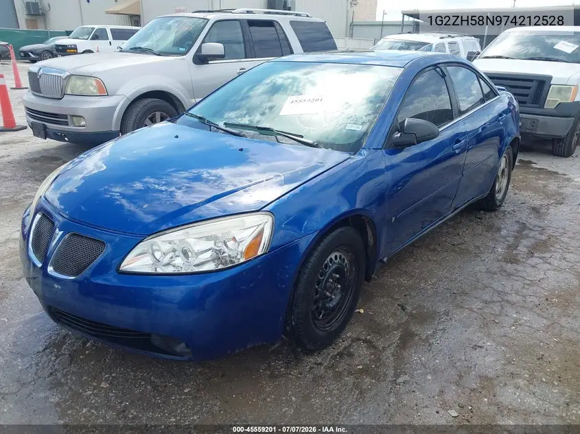 2007 Pontiac G6 Gt VIN: 1G2ZH58N974212528 Lot: 45559201