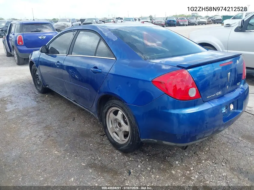 2007 Pontiac G6 Gt VIN: 1G2ZH58N974212528 Lot: 45559201