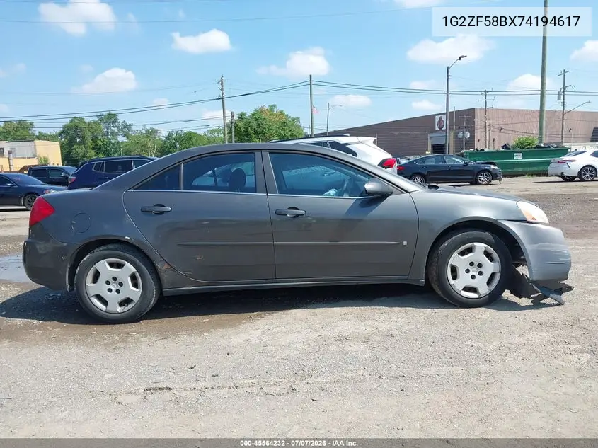 2007 Pontiac G6 Value Leader VIN: 1G2ZF58BX74194617 Lot: 45564232