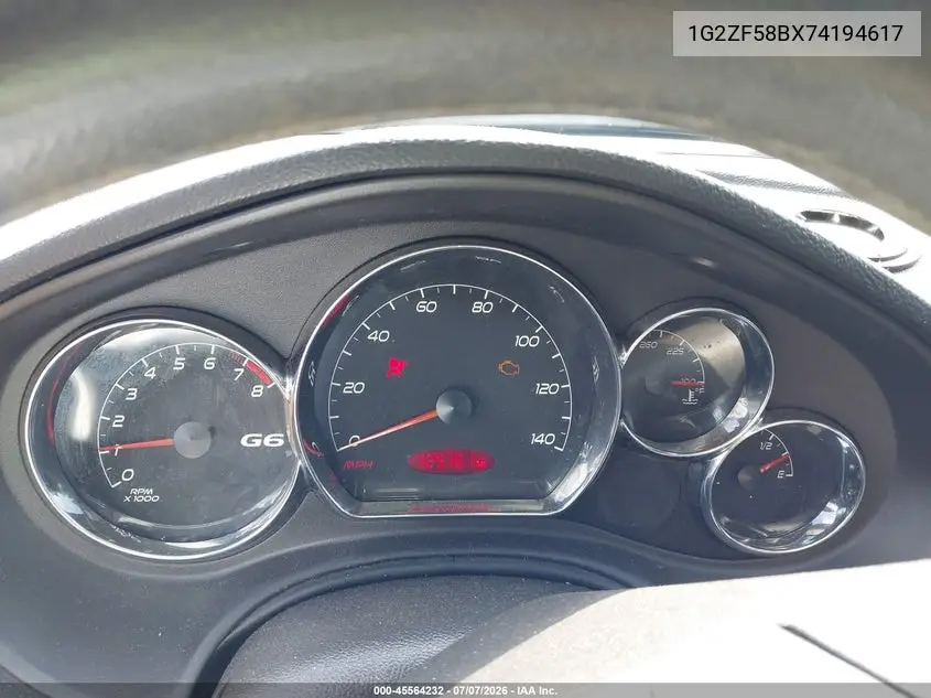 2007 Pontiac G6 Value Leader VIN: 1G2ZF58BX74194617 Lot: 45564232