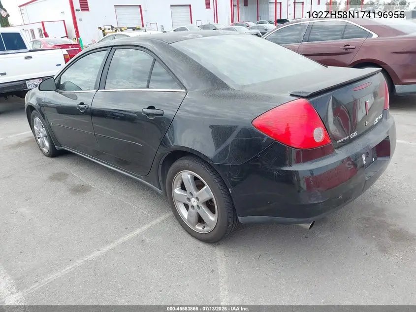 2007 Pontiac G6 Gt VIN: 1G2ZH58N174196955 Lot: 45583866