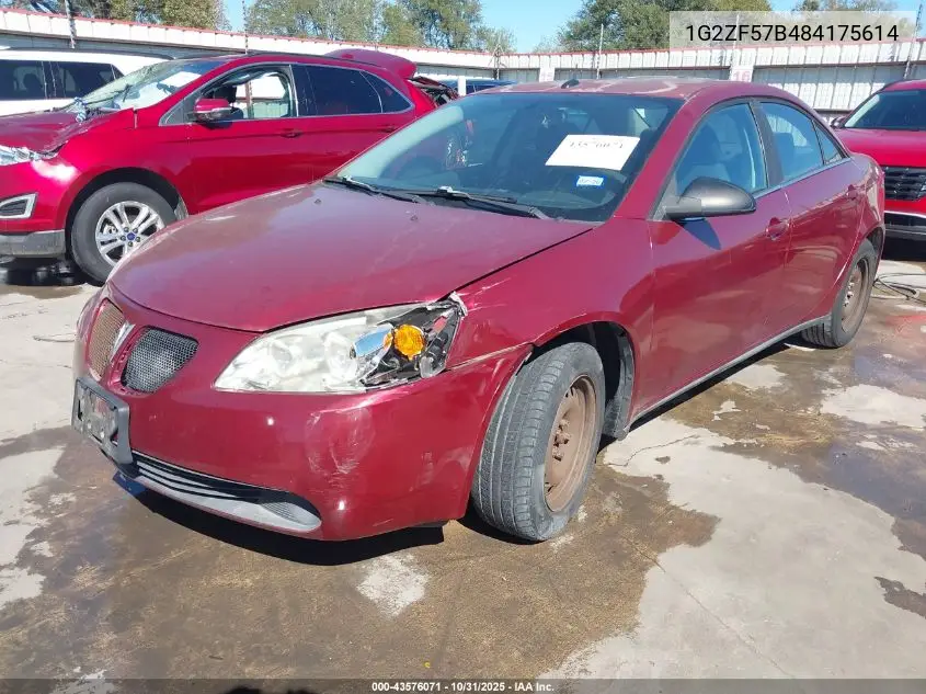 1G2ZF57B484175614 2008 Pontiac G6 Value Leader