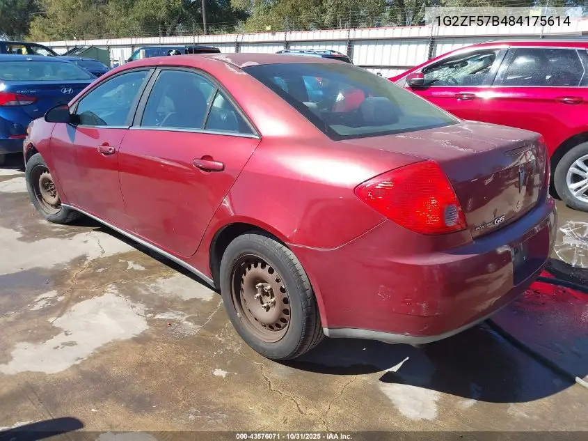 1G2ZF57B484175614 2008 Pontiac G6 Value Leader
