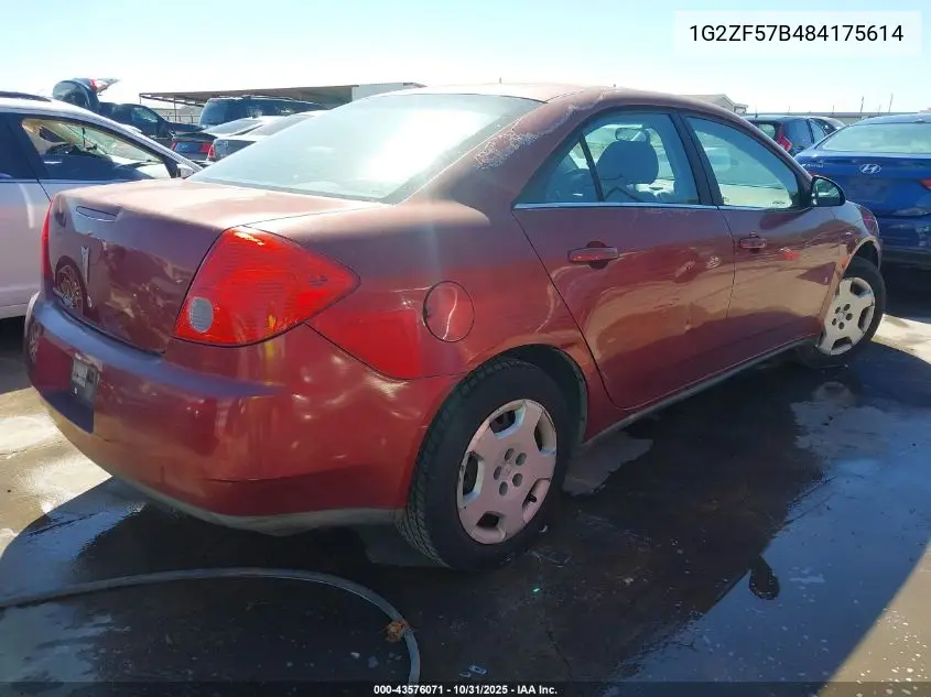 1G2ZF57B484175614 2008 Pontiac G6 Value Leader