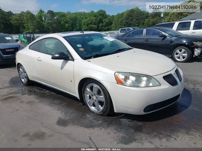 2008 Pontiac G6 Gt VIN: 1G2ZH17N684192086 Lot: 44965607