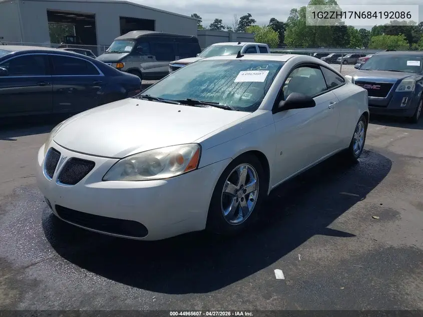 2008 Pontiac G6 Gt VIN: 1G2ZH17N684192086 Lot: 44965607