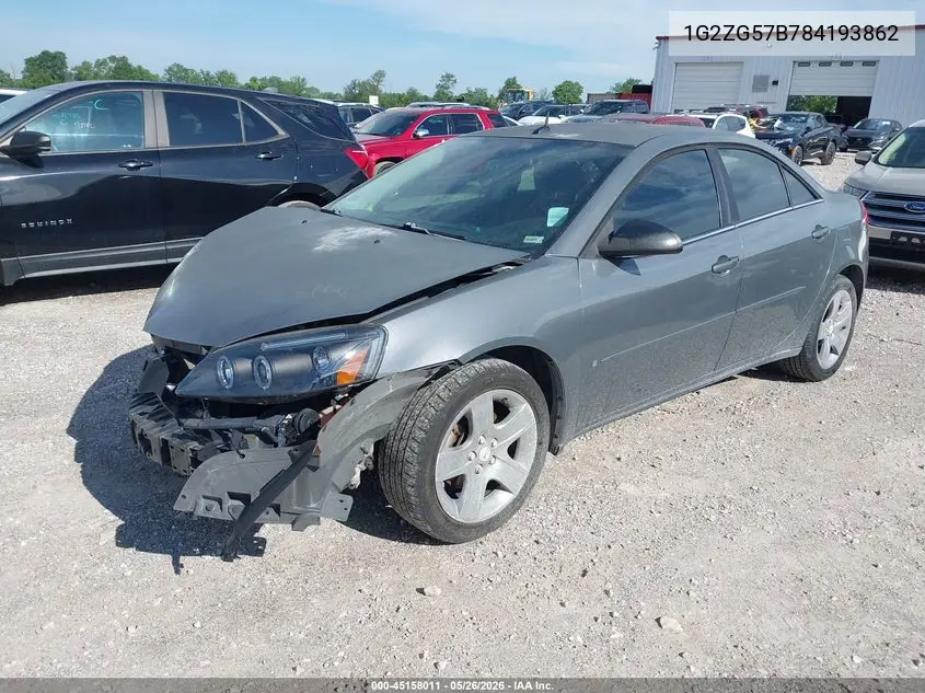 2008 Pontiac G6 VIN: 1G2ZG57B784193862 Lot: 45158011