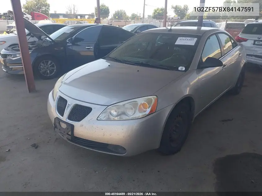 2008 Pontiac G6 Value Leader VIN: 1G2ZF57BX84147591 Lot: 45164489