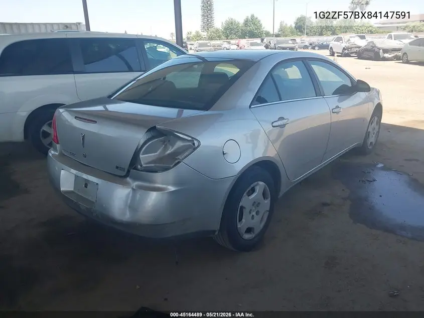 2008 Pontiac G6 Value Leader VIN: 1G2ZF57BX84147591 Lot: 45164489