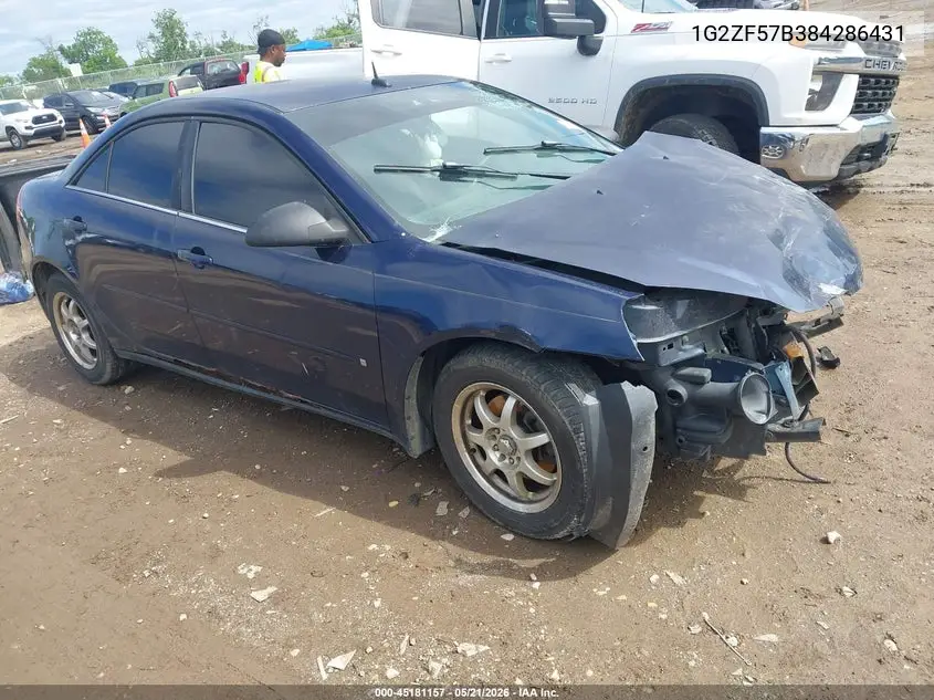 2008 Pontiac G6 Value Leader VIN: 1G2ZF57B384286431 Lot: 45181157