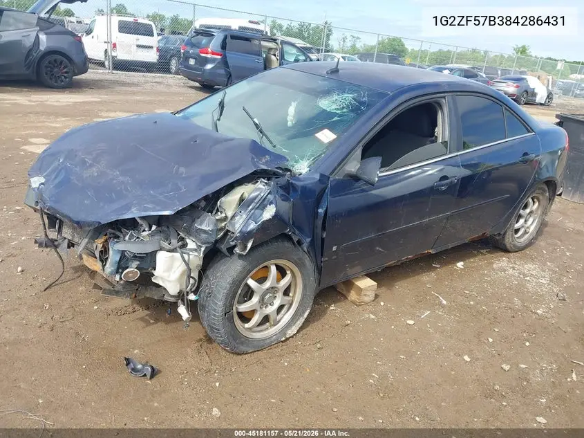 2008 Pontiac G6 Value Leader VIN: 1G2ZF57B384286431 Lot: 45181157