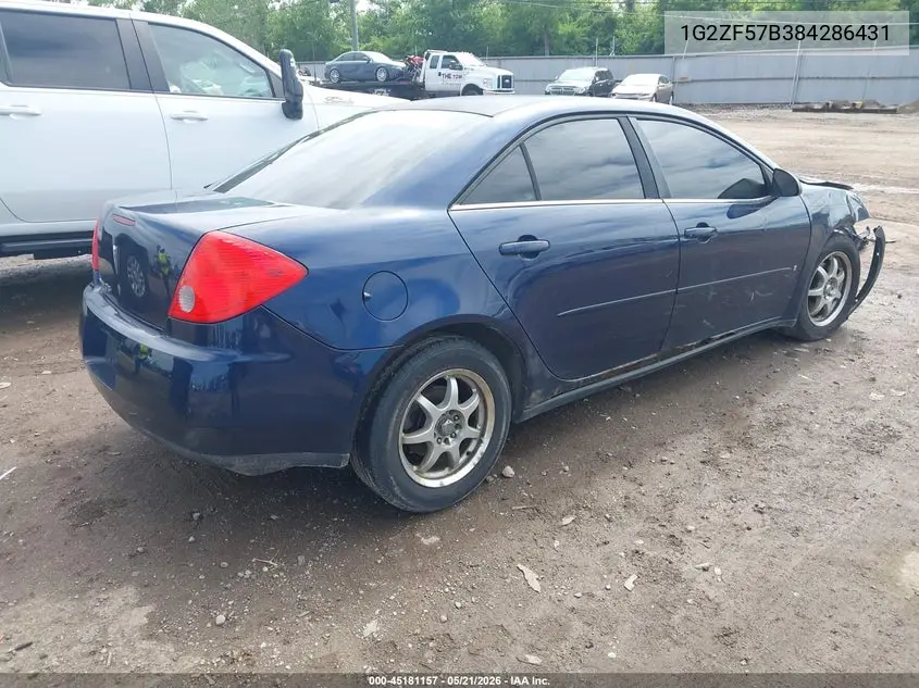 2008 Pontiac G6 Value Leader VIN: 1G2ZF57B384286431 Lot: 45181157