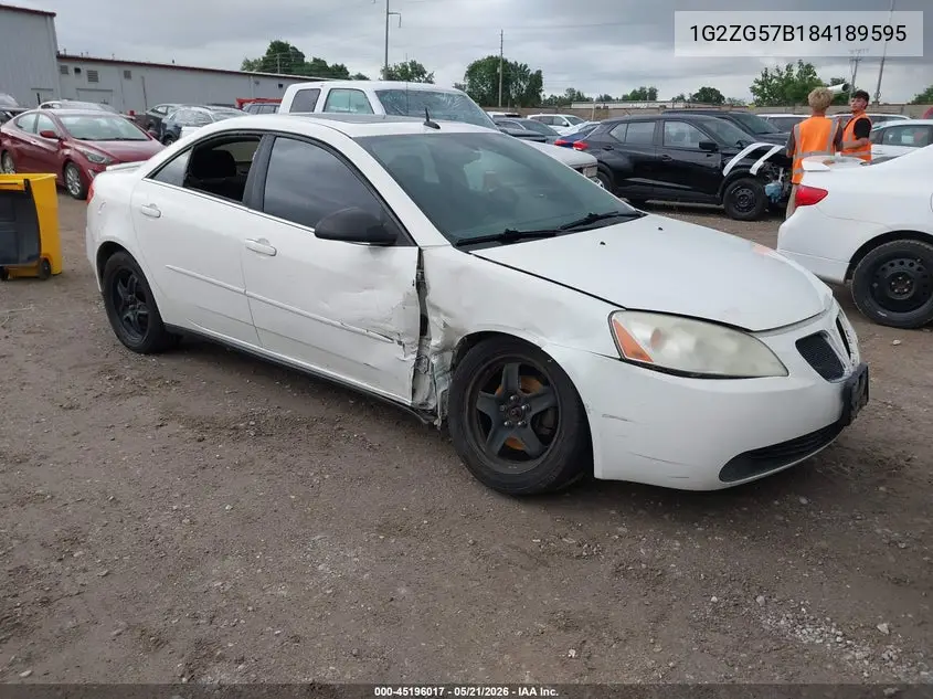 2008 Pontiac G6 VIN: 1G2ZG57B184189595 Lot: 45196017