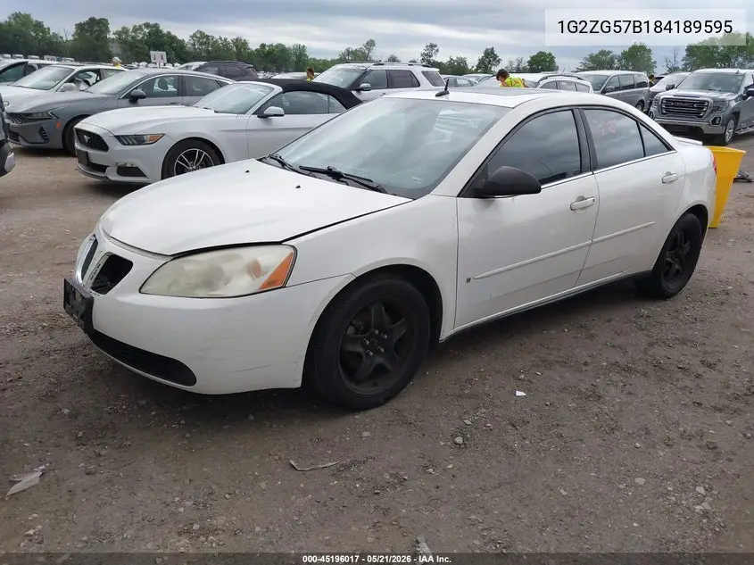 2008 Pontiac G6 VIN: 1G2ZG57B184189595 Lot: 45196017