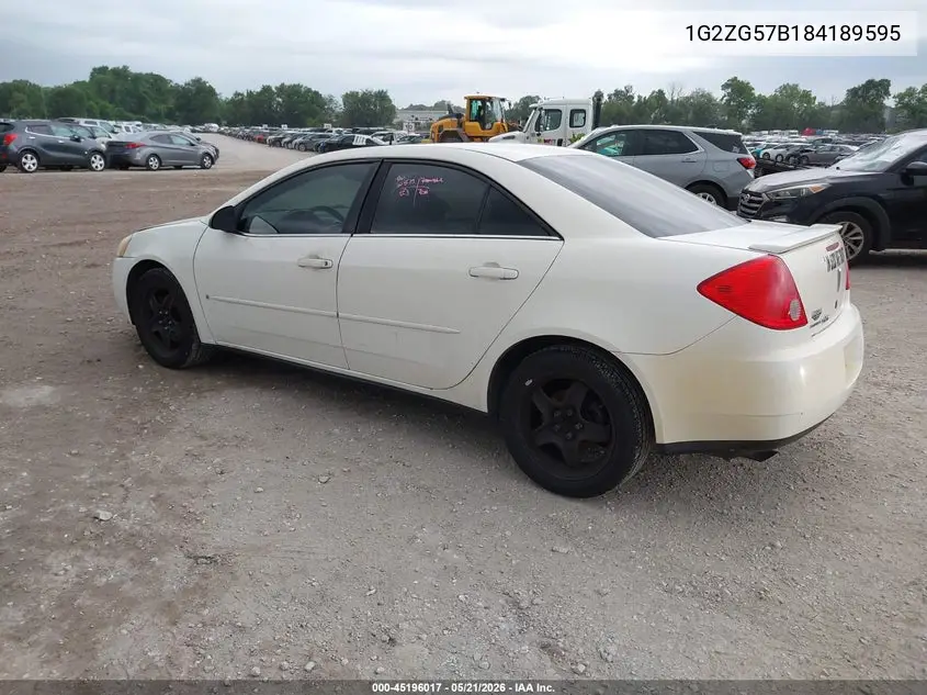 2008 Pontiac G6 VIN: 1G2ZG57B184189595 Lot: 45196017