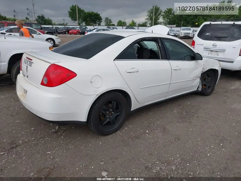 2008 Pontiac G6 VIN: 1G2ZG57B184189595 Lot: 45196017