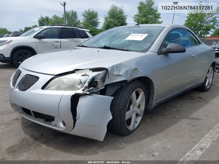 2008 Pontiac G6 Gt VIN: 1G2ZH36N784117281 Lot: 45197797