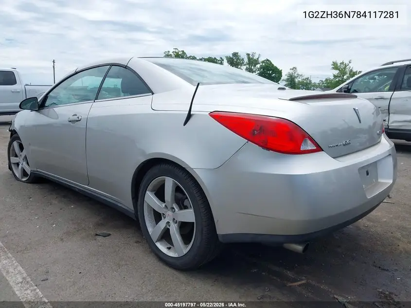 2008 Pontiac G6 Gt VIN: 1G2ZH36N784117281 Lot: 45197797